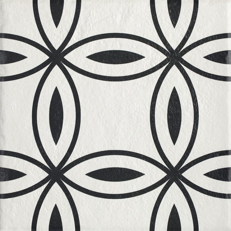 Керамическая плитка Paradyz Modern Theme D, цвет чёрно-белый, поверхность матовая, квадрат, 198x198