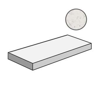 Ступени Italon Charme Extra Carrara Scalino Angolare DX 620070000999, цвет белый, поверхность матовая, прямоугольник с капиносом, 330x1200