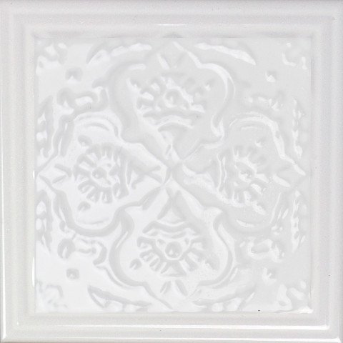 Декоративные элементы Monopole Armonia C Blanco, цвет белый, поверхность глянцевая, квадрат, 150x150