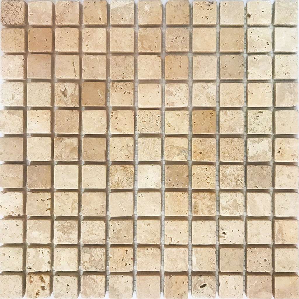 Мозаика Q-Stones QS-001-25T/10, цвет бежевый, поверхность матовая, квадрат, 305x305