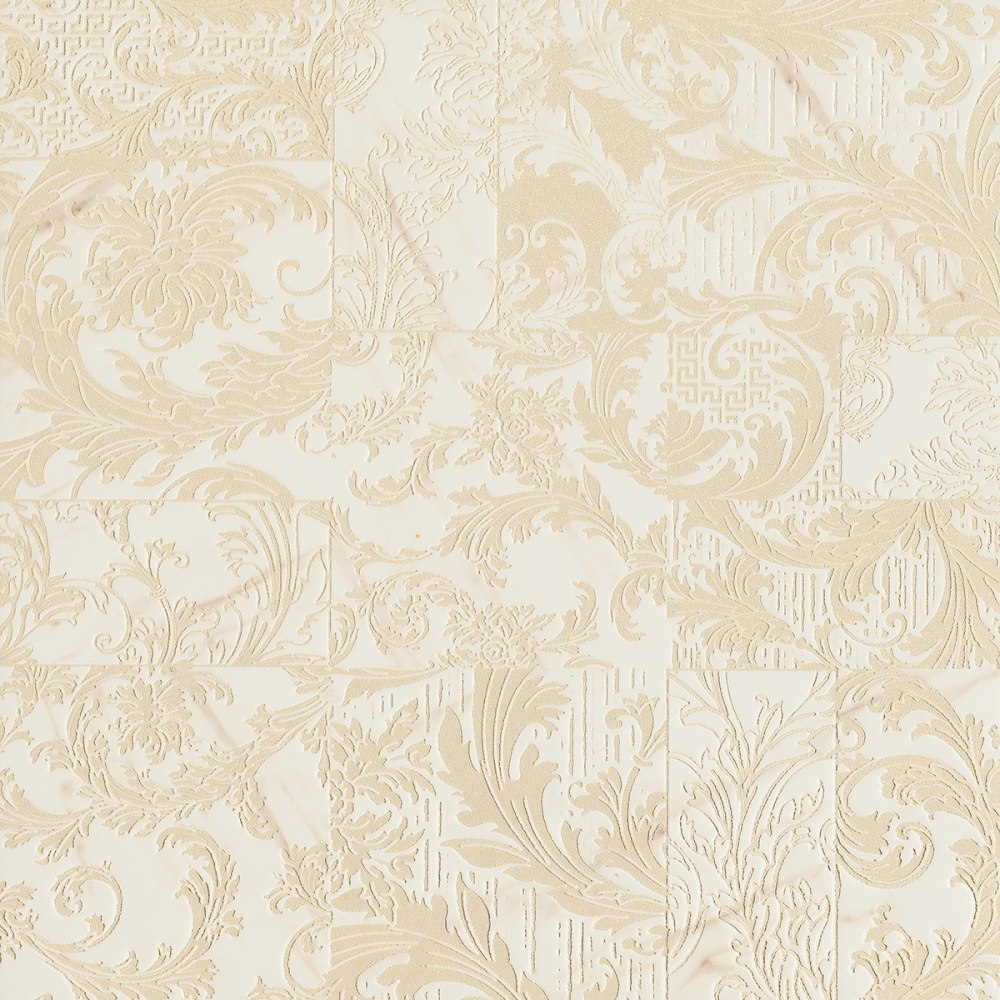 Декоративные элементы Versace Marble Modulo Patchwork Bianco 240711, цвет белый, поверхность лаппатированная, квадрат, 585x585