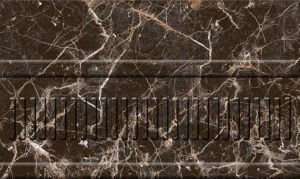 Бордюры Нефрит керамика Пастораль 13-01-1-23-42-04-460-1, цвет чёрный, поверхность глянцевая, прямоугольник, 250x150