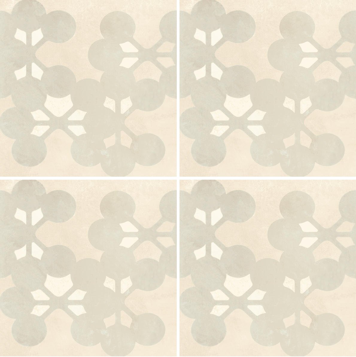 Керамогранит Mutina Azulej Flores Bianco PUA18, цвет бежевый, поверхность матовая, квадрат, 200x200
