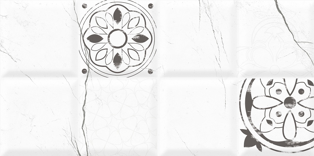 Керамическая плитка Керамин Альба 7Д, цвет белый, поверхность глянцевая, прямоугольник, 300x900