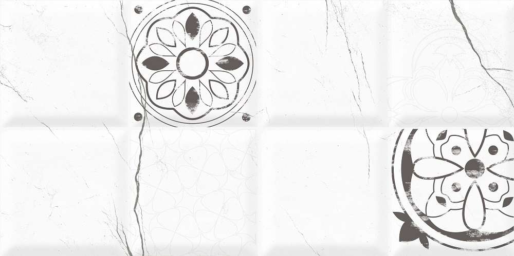 Керамическая плитка Керамин Альба 7Д, цвет белый, поверхность глянцевая, прямоугольник, 300x900