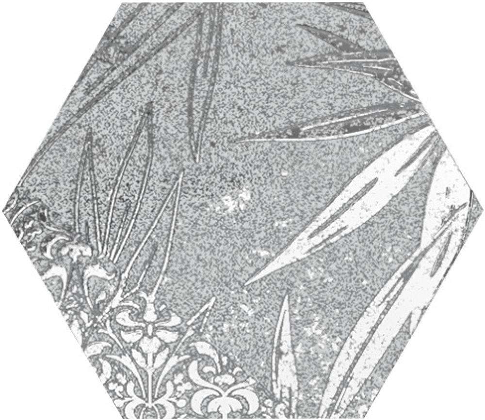 Декоративные элементы Dune Magnet Tropic Silver 188602, цвет серый, поверхность матовая, шестиугольник, 150x170