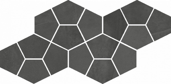 Мозаика Italon Continuum Petrol Mosaico Prism 620110000185, цвет чёрный, поверхность матовая, прямоугольник, 205x413