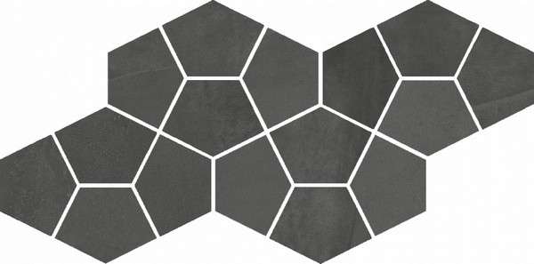 Мозаика Italon Continuum Petrol Mosaico Prism 620110000185, цвет чёрный, поверхность матовая, прямоугольник, 205x413