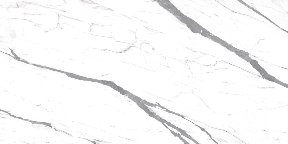 Керамогранит Realistik Carrara Smart Glossy, цвет белый, поверхность глянцевая, прямоугольник, 600x1200