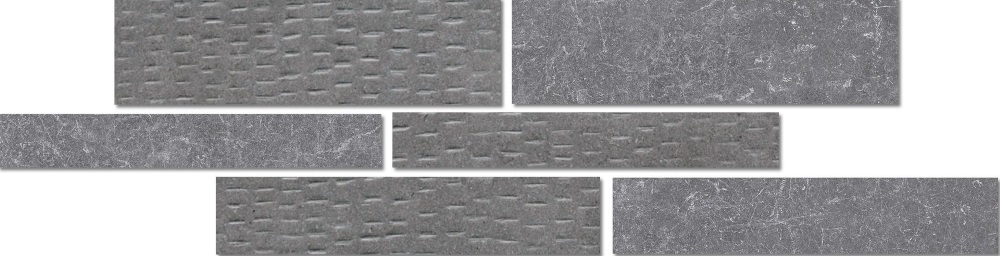 Мозаика Vallelunga Creo Antracite Bi-Mosaic 6000162, цвет серый, поверхность матовая, под кирпич, 160x600