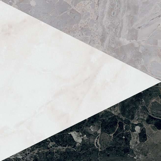 Декоративные элементы Kerama Marazzi Парнас ID105, цвет белый серый чёрный, поверхность лаппатированная, квадрат, 400x400