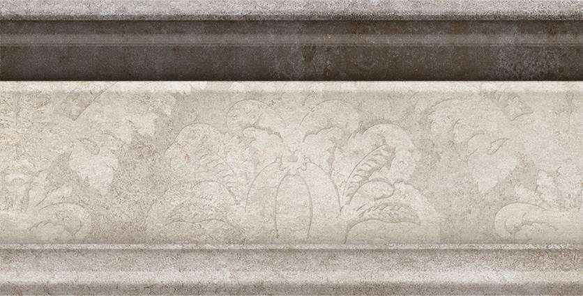 Бордюры Atlantic Tiles Oxford Zocalo Damasco, цвет серый, поверхность глянцевая, прямоугольник, 150x295