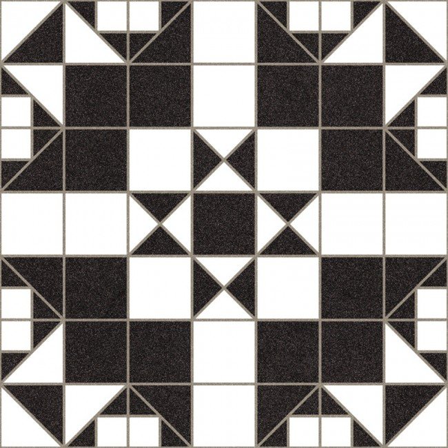 Декоративные элементы Vives Barnet Harrow Grafito, цвет чёрно-белый, поверхность матовая, квадрат, 316x316