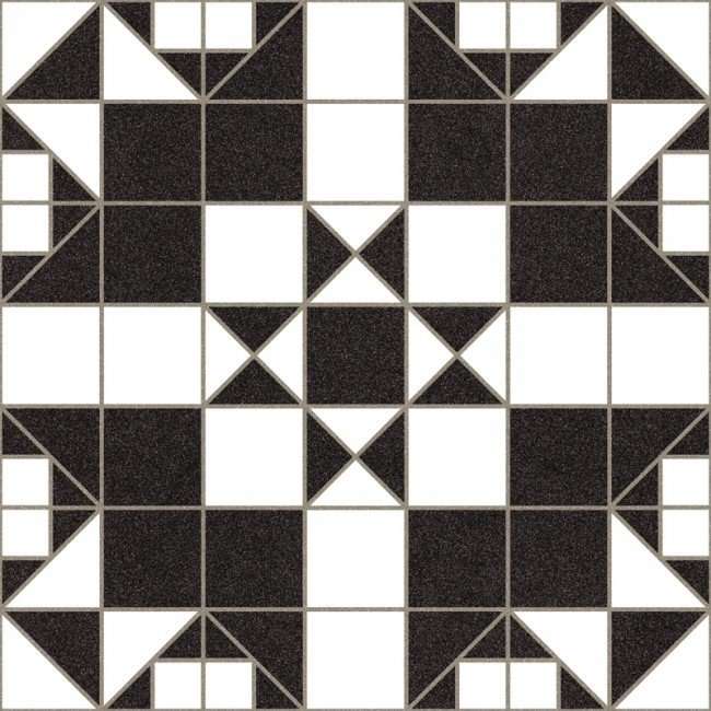 Декоративные элементы Vives Barnet Harrow Grafito, цвет чёрно-белый, поверхность матовая, квадрат, 316x316