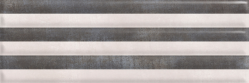 Керамическая плитка Superceramica New York Relieve Stripe Titanio 9111-0139, цвет разноцветный, поверхность глянцевая, прямоугольник, 200x600
