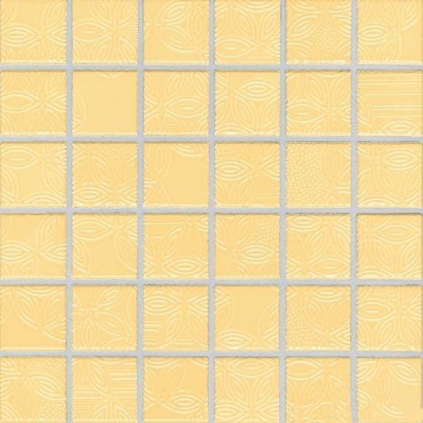 Мозаика Jasba Floris Gelb Intensiv 46153H, цвет жёлтый, поверхность глянцевая, квадрат, 297x297