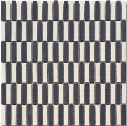 Мозаика Ker-av Brunelleschi Nero e Salino (1X5) KER-0945, цвет чёрно-белый, поверхность матовая, квадрат, 300x300