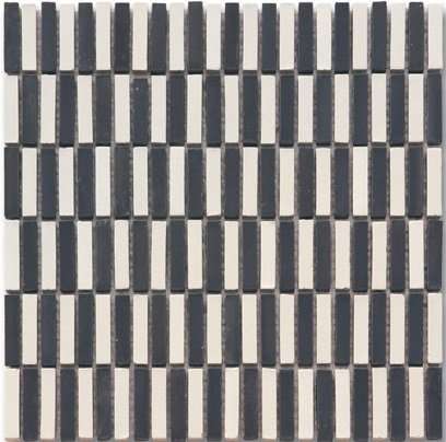 Мозаика Ker-av Brunelleschi Nero e Salino (1X5) KER-0945, цвет чёрно-белый, поверхность матовая, квадрат, 300x300