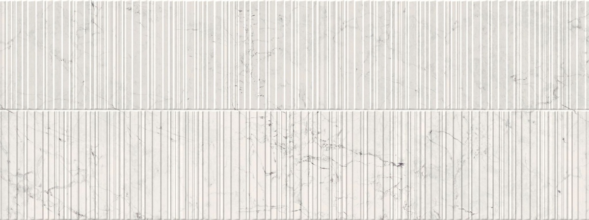 Керамическая плитка Porcelanosa Fontana Matt Madison 100330288, цвет белый, поверхность матовая 3d (объёмная), прямоугольник, 450x1200