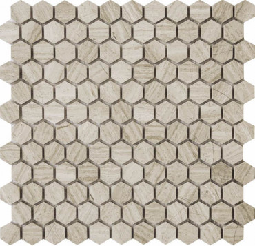 Мозаика Q-Stones QS-Hex011-25H/10, цвет серый, поверхность матовая, квадрат, 305x305