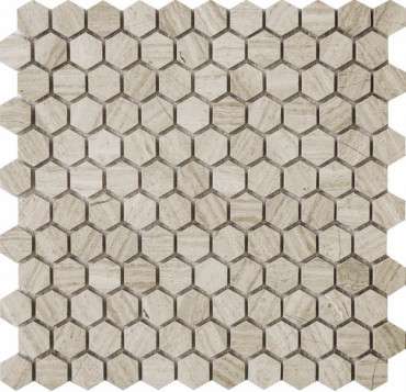 Мозаика Q-Stones QS-Hex011-25H/10, цвет серый, поверхность матовая, квадрат, 305x305