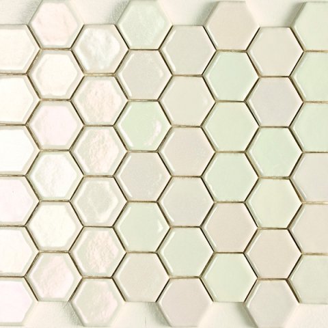 Мозаика Ceramica Di Treviso Loft Aspen Bianco Esagono, цвет белый, поверхность глянцевая, прямоугольник, 250x290