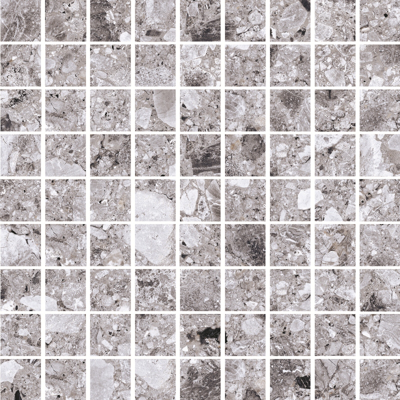 Мозаика Kerranova Terrazzo K-331/MR/m01, цвет серый, поверхность матовая, квадрат, 300x300