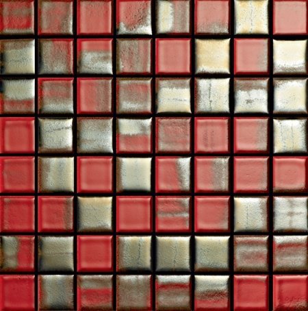 Мозаика Kerion Mosaicos Oxide 30, цвет красный, поверхность полированная, прямоугольник, 316x361