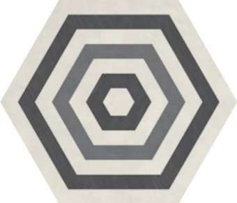 Керамогранит Ornamenta Corebasic Industrial Target Cool Blend PO192420HXDCO19, цвет серый, поверхность матовая, шестиугольник, 600x600
