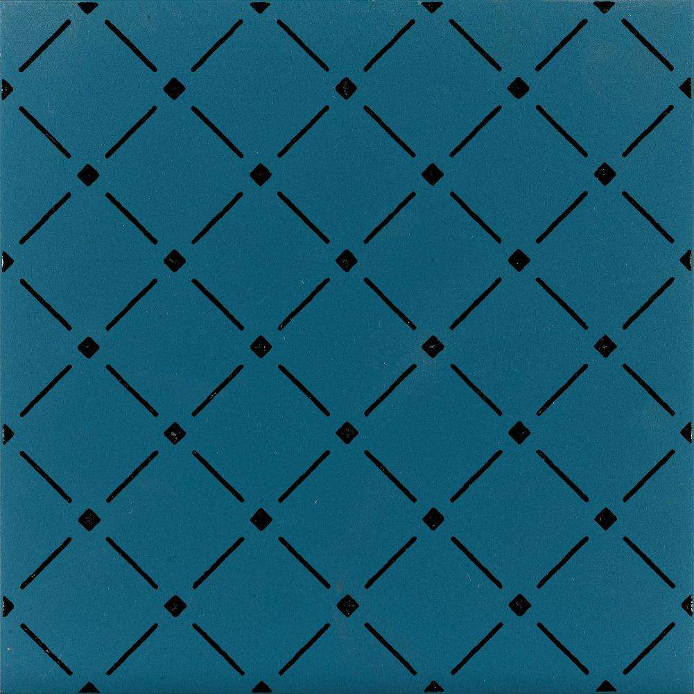 Керамогранит Ornamenta Terra Mia Quadretti TM2020QU, цвет синий, поверхность матовая, квадрат, 200x200
