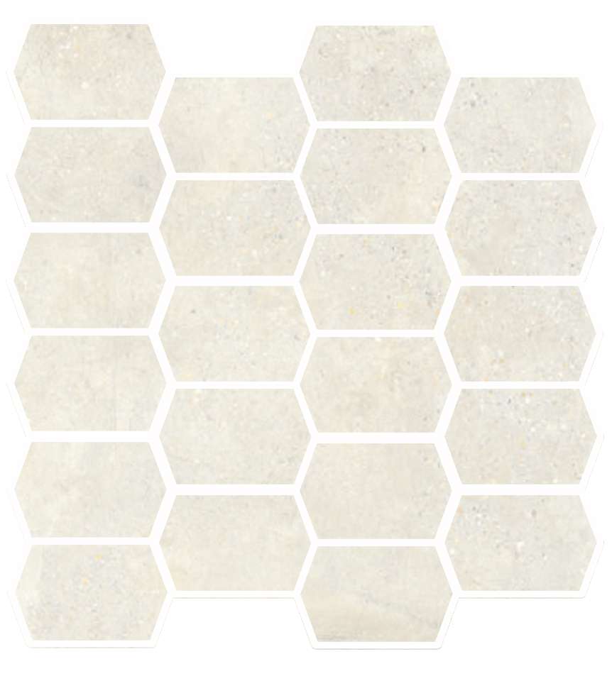 Мозаика Elios Montreal Mosaico Royal White 00XH200, цвет белый, поверхность матовая, шестиугольник, 320x350