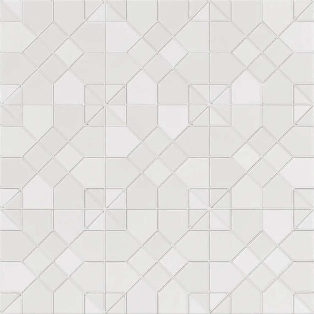 Керамогранит Wow Tesserae Suit Blanc 127406, цвет белый, поверхность матовая, квадрат, 280x280