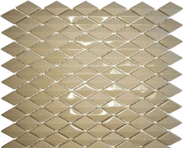 Мозаика Lace Mosaic Rombo Taupe, цвет коричневый, поверхность глянцевая, прямоугольник, 296x309