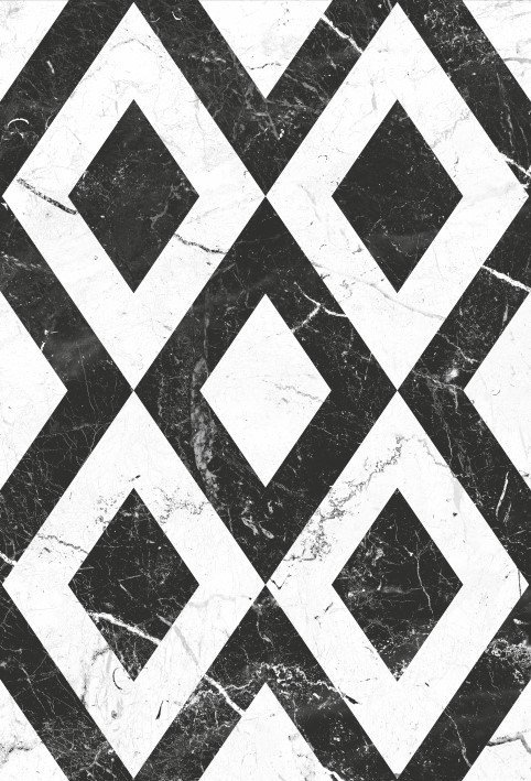 Декоративные элементы Керамин Панно Помпеи, цвет чёрно-белый, поверхность глянцевая, прямоугольник, 275x400