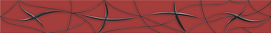 Бордюры Azori Vela Carmin Stella, цвет красный, поверхность глянцевая, прямоугольник, 62x505