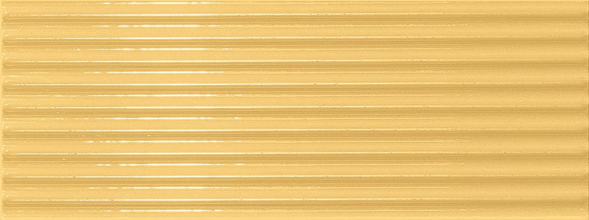 Керамическая плитка Ergon Abacus Brick Plisse Lux Senape ELHK, цвет жёлтый, поверхность глянцевая рельефная, прямоугольник, 75x200