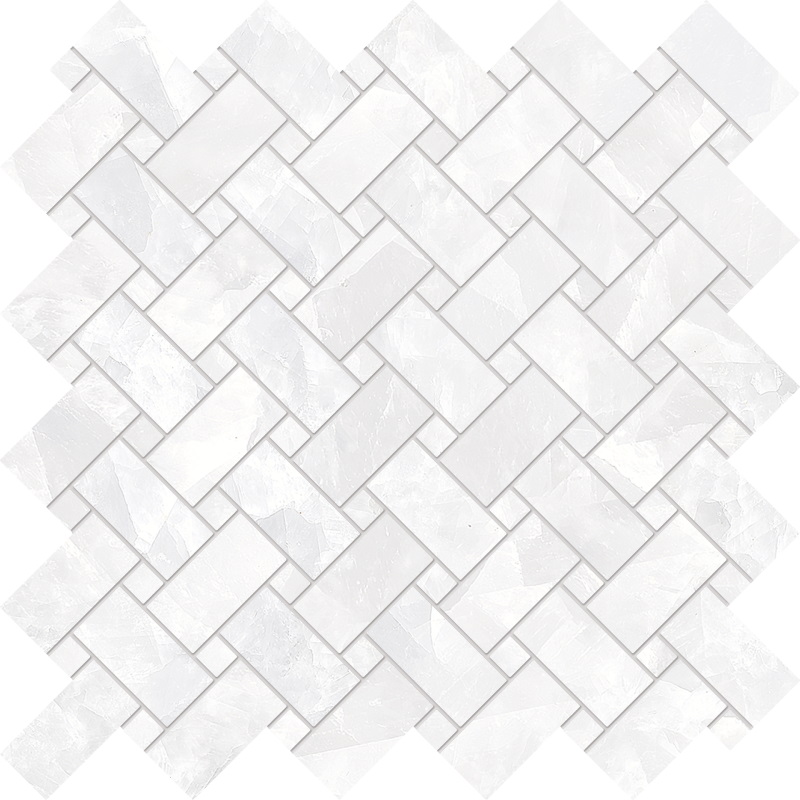 Мозаика Emilceramica (Acif) Tele Di Marmo Revolution Intrecci Thassos Nat EHPG, цвет белый, поверхность матовая, , 300x300