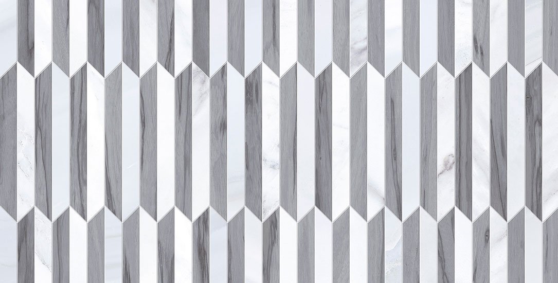 Декоративные элементы Gaya Fores Statuario Deco Ducal Perla Rev., цвет белый серый, поверхность глянцевая, прямоугольник, 340x670