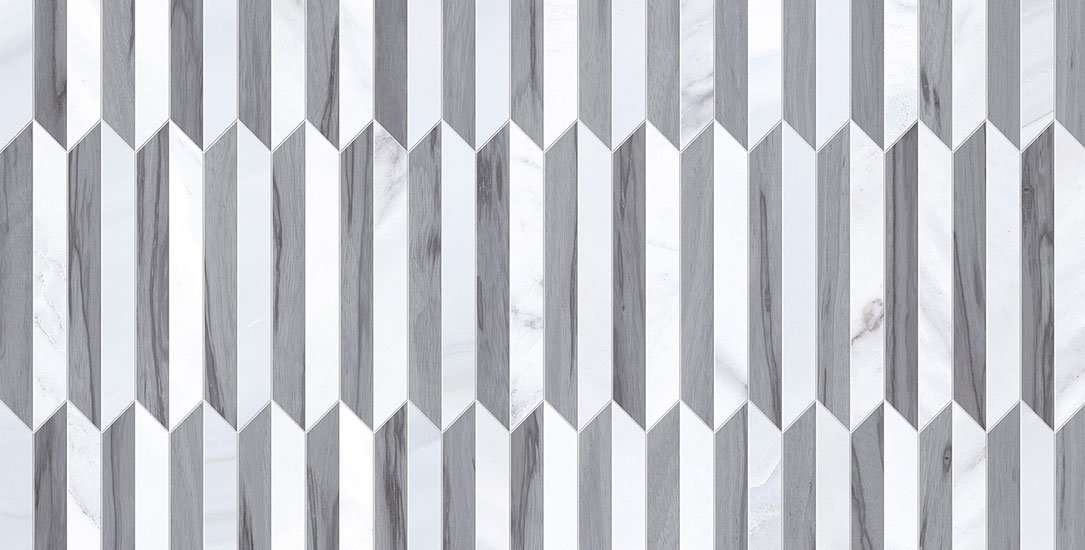 Декоративные элементы Gaya Fores Statuario Deco Ducal Perla Rev., цвет белый серый, поверхность глянцевая, прямоугольник, 340x670
