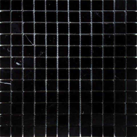 Мозаика Caramelle Mosaic Pietrine Nero Oriente Pol 23X23 4mm, цвет чёрный, поверхность полированная, квадрат, 298x298