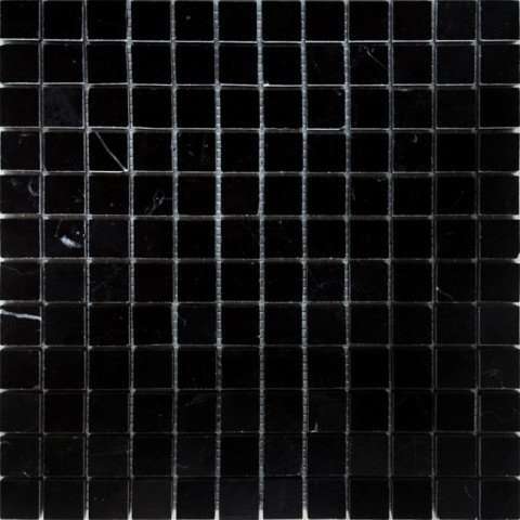 Мозаика Caramelle Mosaic Pietrine Nero Oriente Pol 23X23 4mm, цвет чёрный, поверхность полированная, квадрат, 298x298