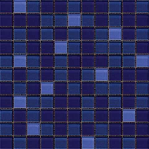 Мозаика Natural Mosaic Color Palette Mix CPM-219-1 (F-219-1) (Стекло), цвет синий, поверхность глянцевая, квадрат, 300x300