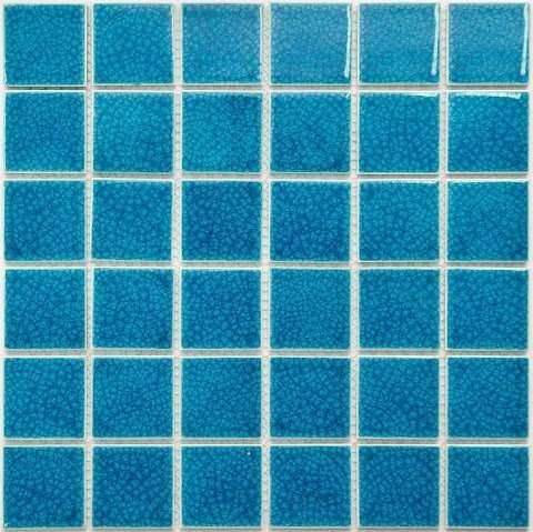 Мозаика NS Mosaic PW4848-25, цвет голубой, поверхность глянцевая, квадрат, 306x306