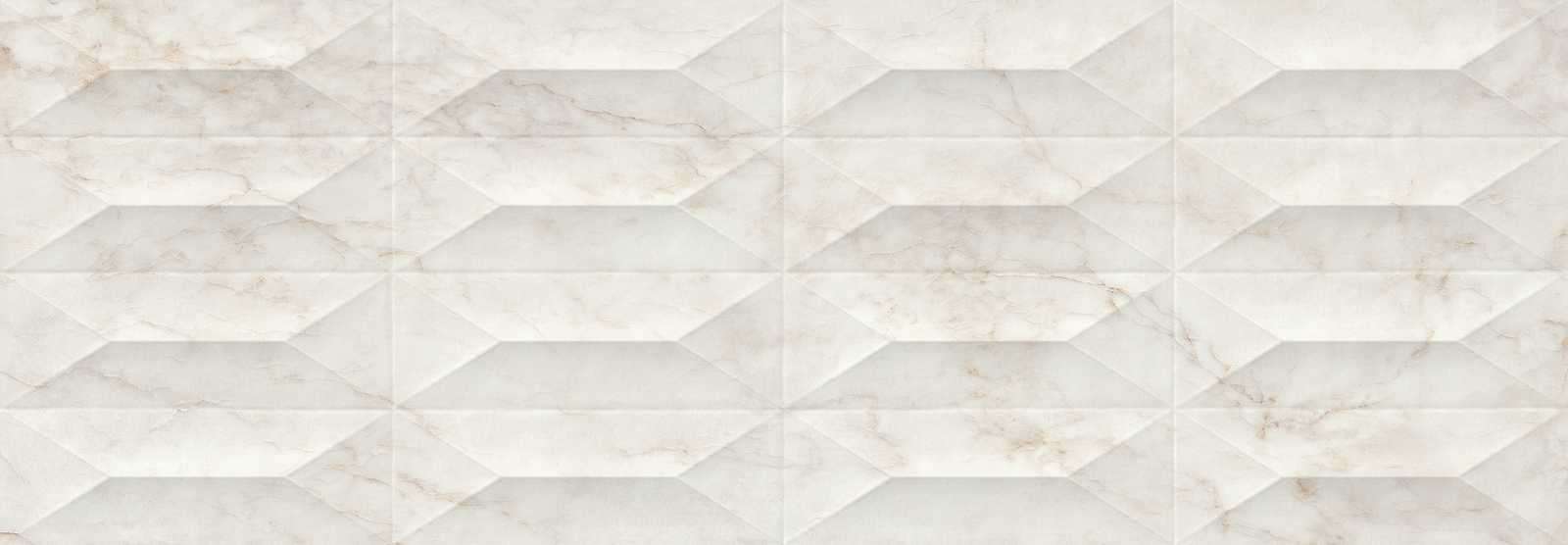 Керамическая плитка Marazzi Italy Marbleplay Calacatta Struttura Gem 3D Rett M4PE, цвет белый, поверхность матовая 3d (объёмная), прямоугольник, 300x900