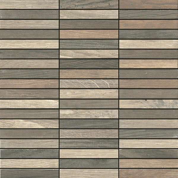 Мозаика Kronos Wood Side Wood Medium Mosaico 6617, цвет коричневый, поверхность матовая, квадрат, 300x300