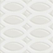 Керамогранит Tagina Tressage Blanc 7VF080T, цвет белый, поверхность глянцевая, квадрат, 100x100