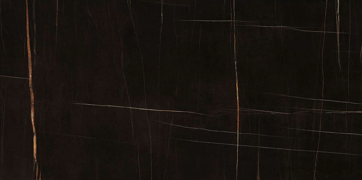 Широкоформатный керамогранит FMG Sahara Noir Silk. SY2712364MF6, цвет чёрный, поверхность матовая, прямоугольник, 1200x2700