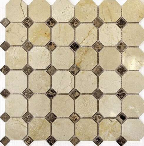 Мозаика Q-Stones QS-092-48P/10, цвет бежевый, поверхность матовая, квадрат, 305x305