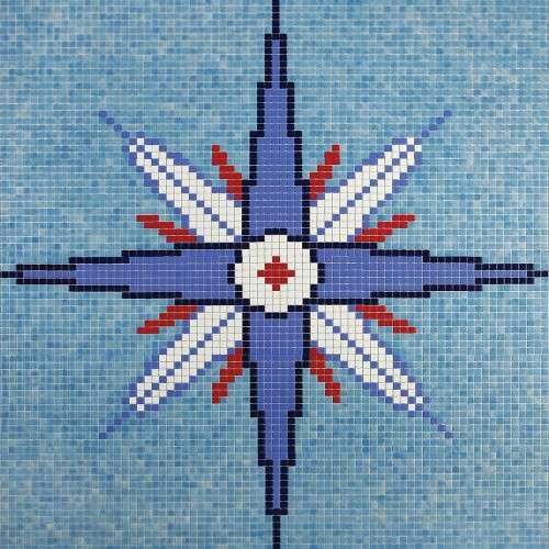 Панно Ezarri Панно D-06, цвет голубой, поверхность матовая, квадрат, 2060x2060