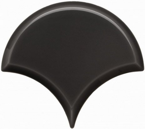 Керамическая плитка Adex ADST8020 Escama Biselado Volcanico, цвет чёрный тёмный, поверхность глянцевая, чешуя, 130x150